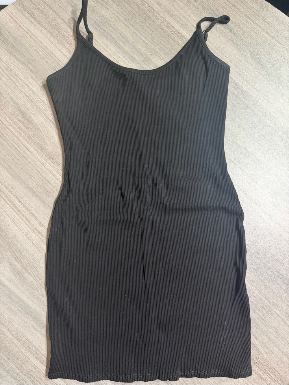Lulu’s NWOT Black Ribbed Spaghetti Strap Bodycon Mini Layering Dress Summer M